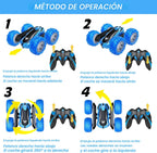 KKONES - Coche a control remoto, auto de acrobacias de radio control de 2.4GHz con giros, Azul
