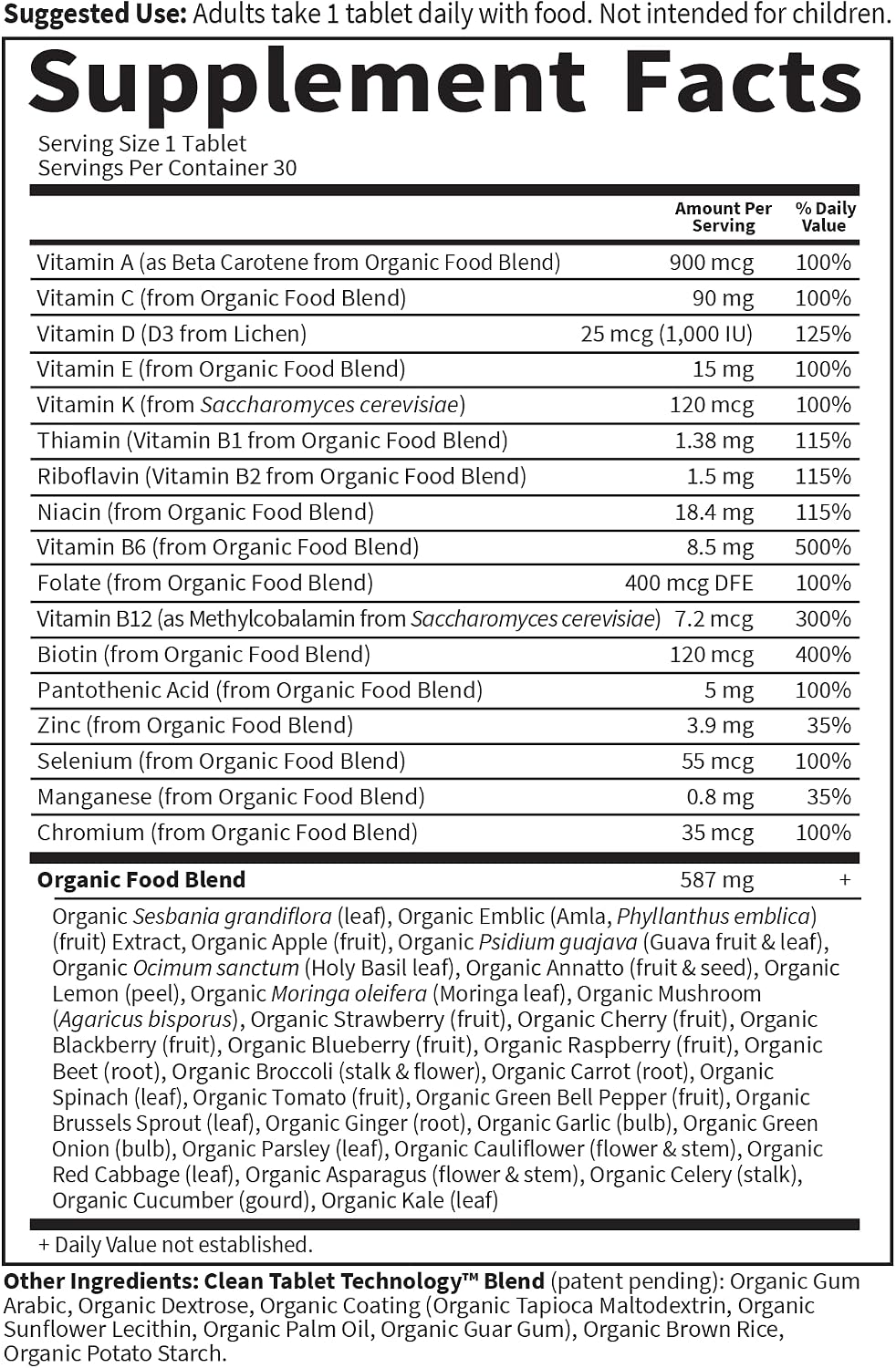 Garden of Life Once Daily Multivitamínico de Alimentos Integrales p...