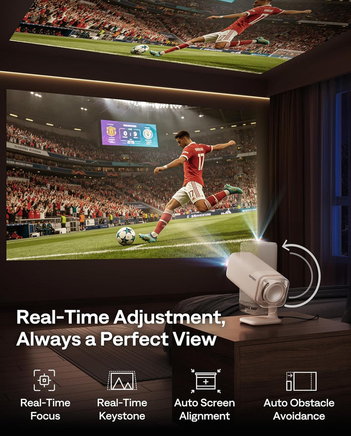 Aurzen BOOM Air - Proyector portátil Google TV con WiFi y Bluetooth...