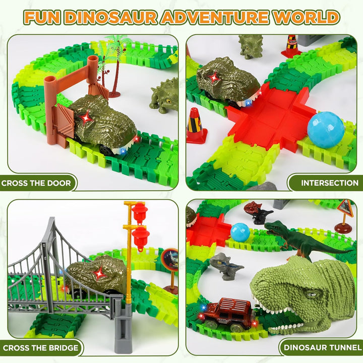 LCIMG Juguetes de autos de carreras de dinosaurios -
