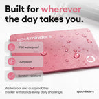 SPOTMINDERS - Cartera de tarjeta de crédito con certificación MFi de Apple, color rosa (solo iOS), esencial de viaje para mujer, funciona con Apple Find My Tarjeta de seguimiento recargable, IP68, 0.07 pulgadas, buscador de artículos delgado para