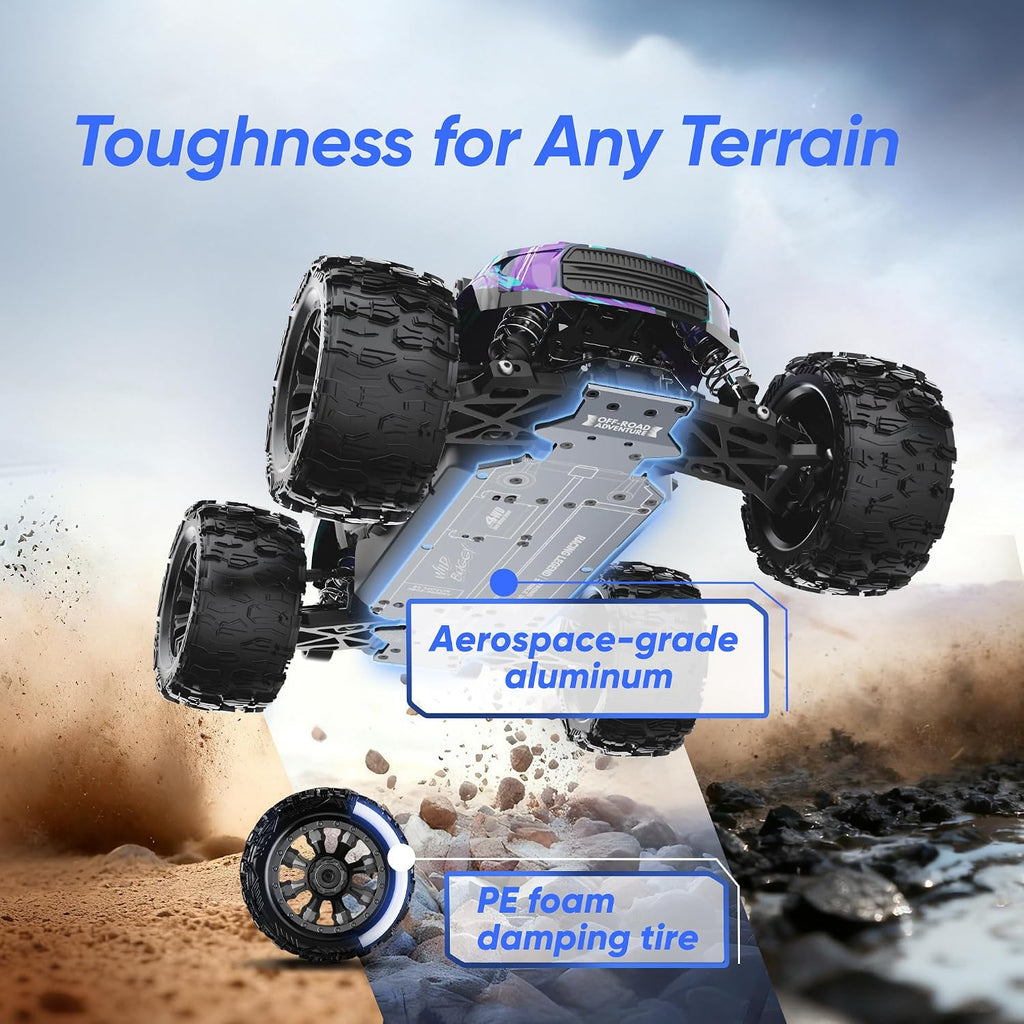 1/14 RC Cars 50 KPH 4WD Camión Offroad con 25W Cargador Rápido 3S