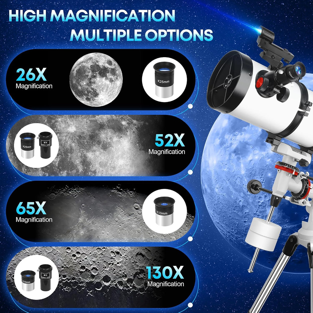 Telescopio de astronomía profesional 150EQ para adultos de alta