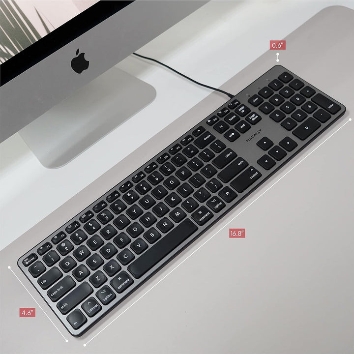 Teclado retroiluminado Macally para Mac - Silencioso, elegante y fu...