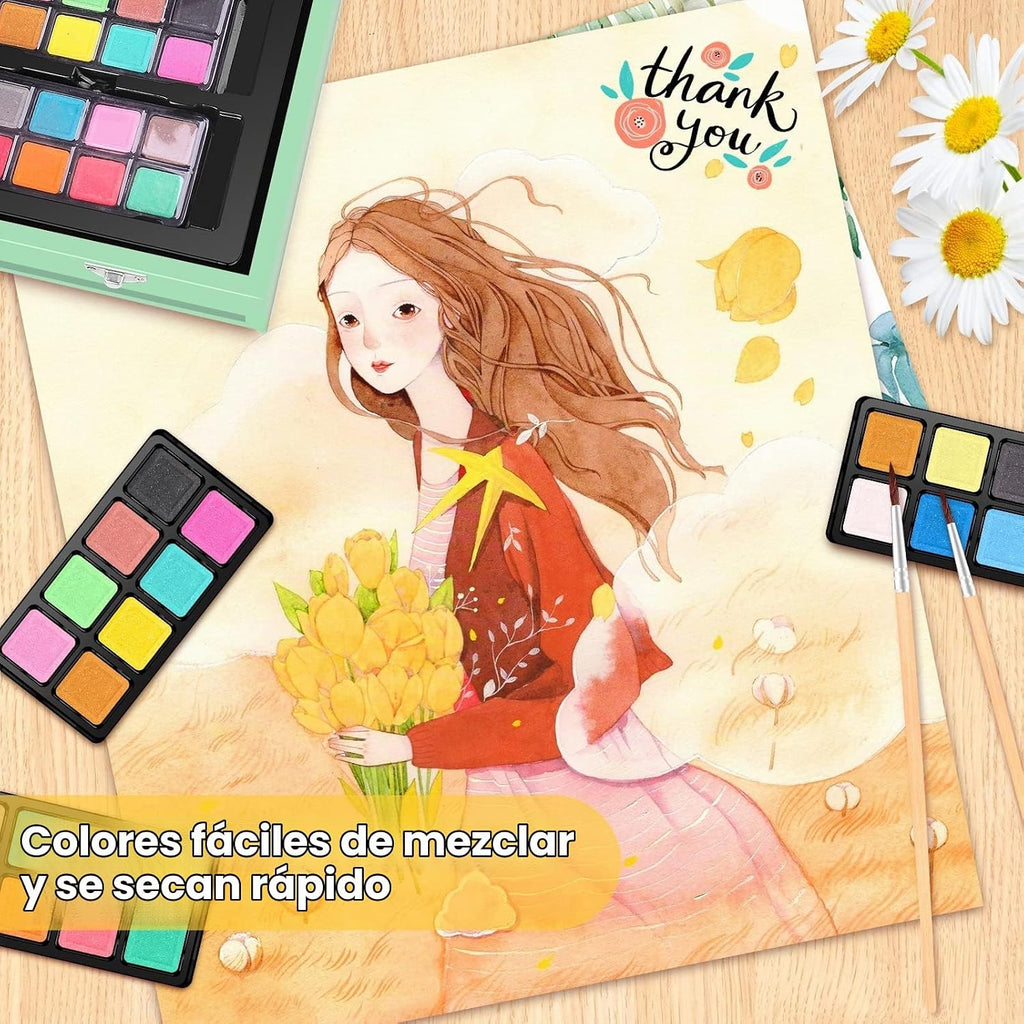iBayam Set de arte de lujo de 150 unidades - Kit de dibujo, pintura y