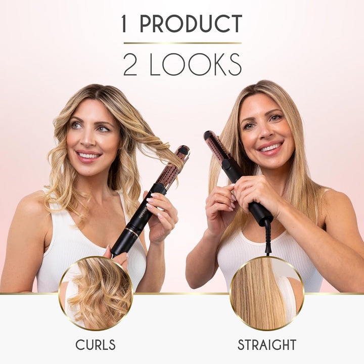 ELLA BELLA® Alisador de pelo y rizador de aire 2 en 1 \u2022 Planch...