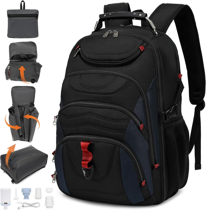 Boavan Mochila de sellado al vacío para viajes con bomba, bolsa gra...