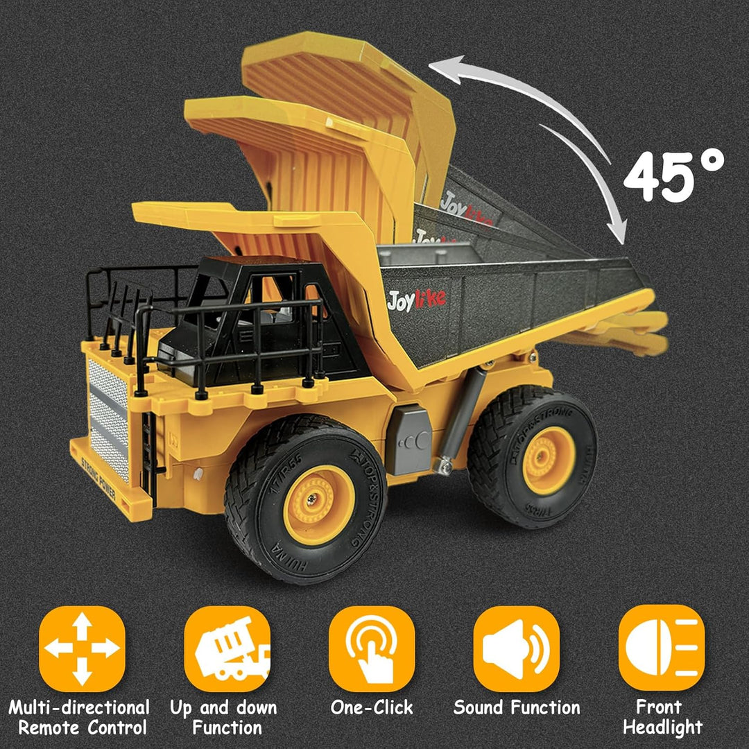 Excavadora RC y camión volquete vehículo de construcción