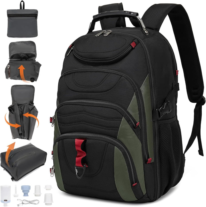Boavan Mochila para laptop para hombre (negro, 15.6), Ammy Verde Q
