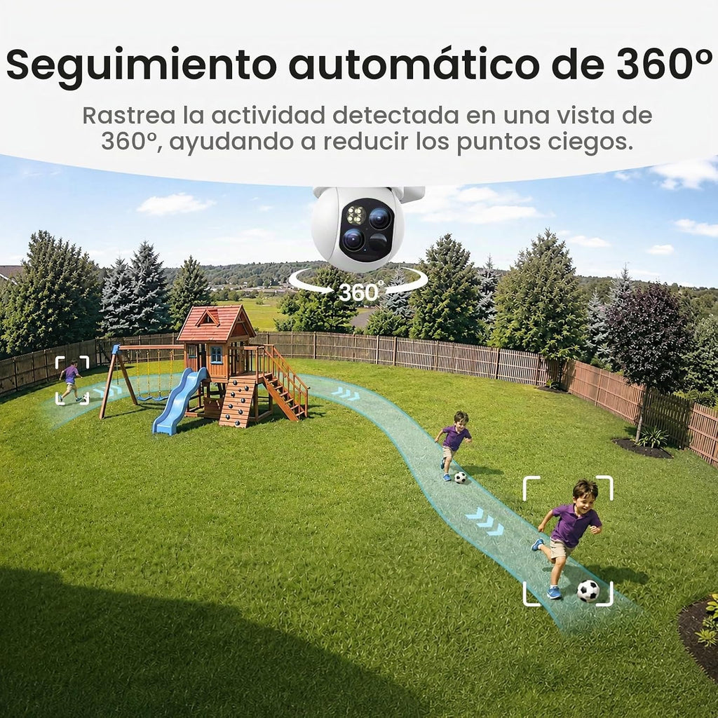 aosu T2 Teleobjetivo 3K de doble lente Cámara de seguridad inalámbrica PTZ 360°