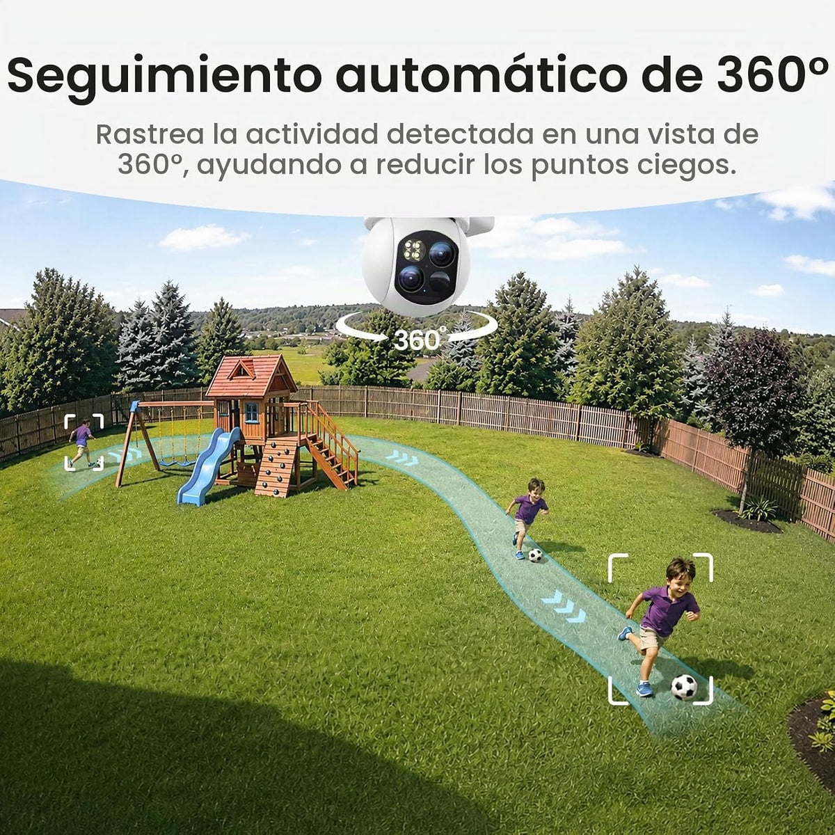aosu T2 Teleobjetivo 3K de doble lente Cámara de seguridad inalámbrica PTZ 360°
