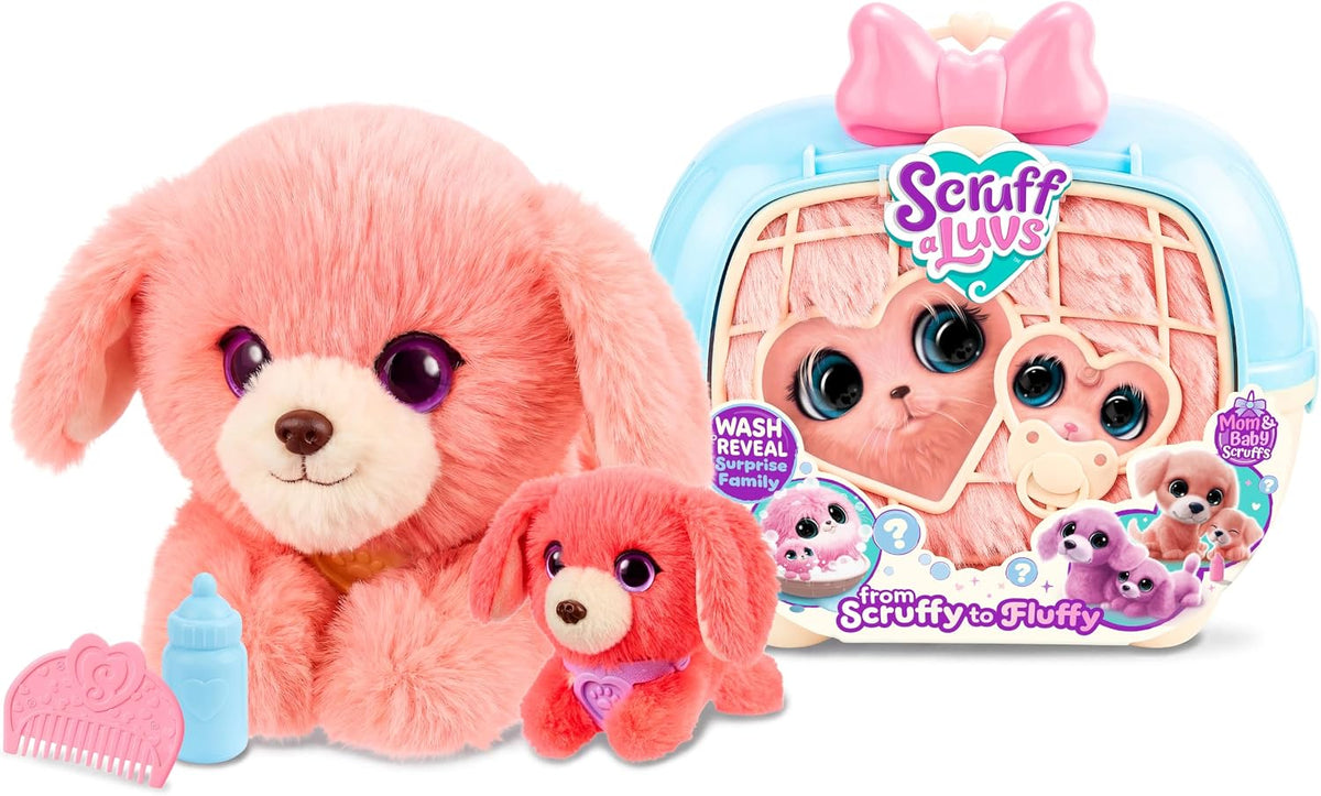 ScruffaLuvs Mom & Baby Scruffs Retriever - Juguetes de peluche, lavar para