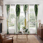 4 paneles de cortinas opacas, cortinas botánicas bohemias para