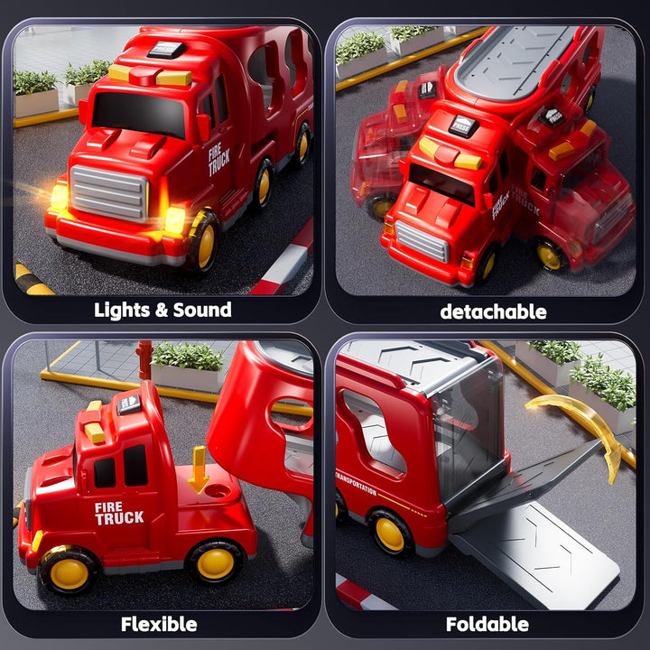 KIZONLY Camiones de Bomberos de Juguete para Niños Pequeños de 1-3,...