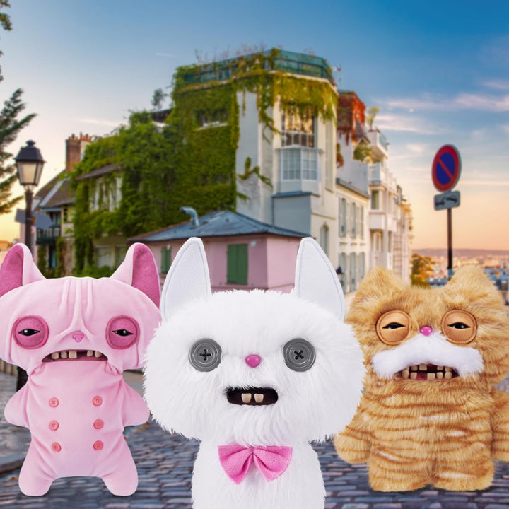 Fuggler Alley Cats juguete de peluche de 9 pulgadas (Cheezee) blanc...