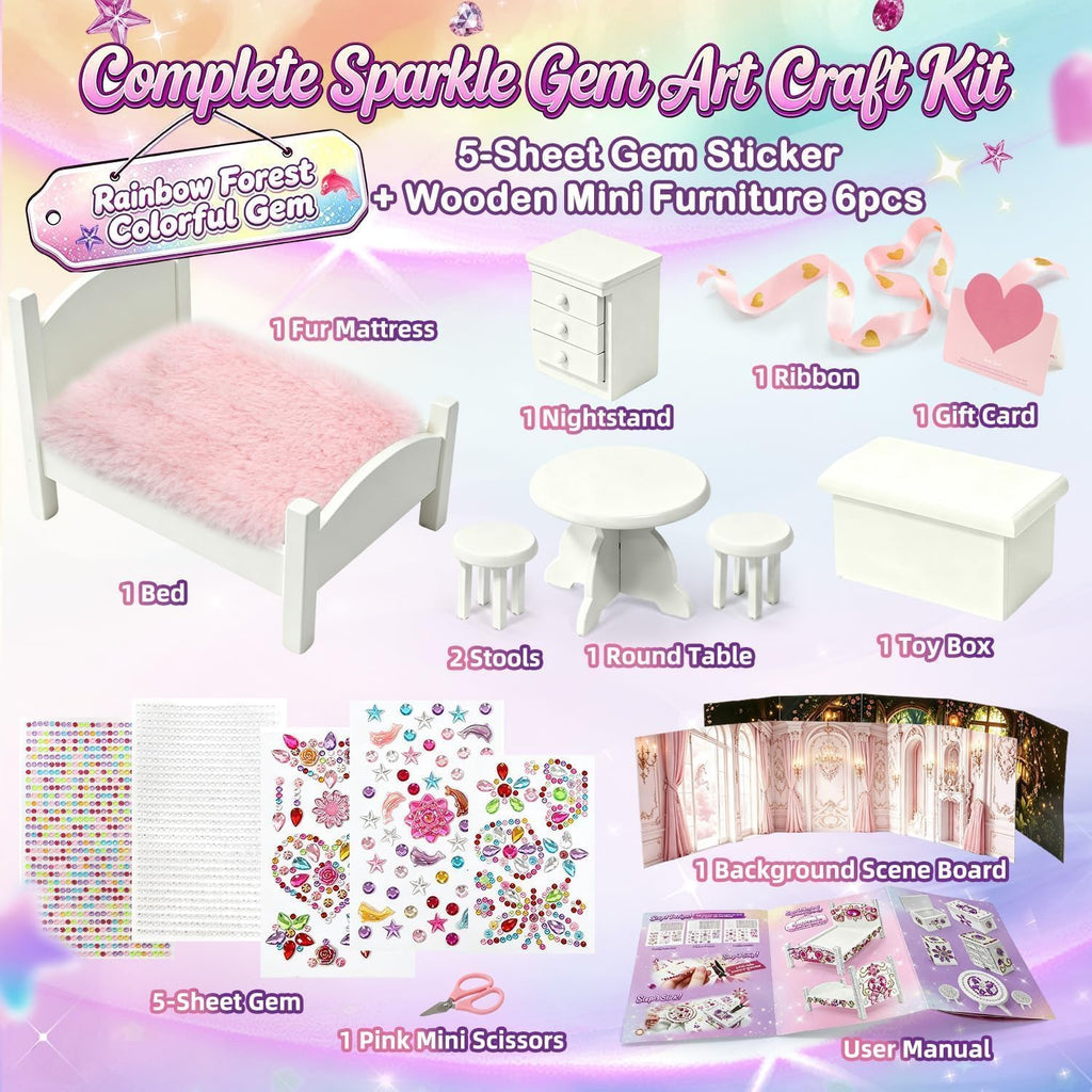 iland Kit de arte de gemas para dormitorio de 6 a 8 años, regalos de