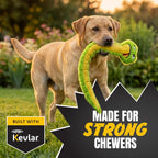Bite Force - Juguete duradero y resistente para perros Slither The Snake con chirriador, reforzado con Kevlar para masticadores agresivos para perros pequeños, medianos y grandes - Verde.