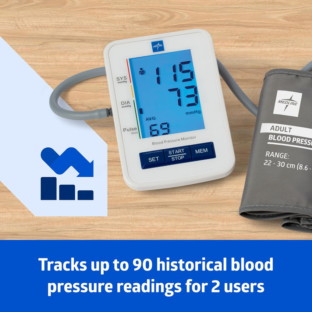 Tensiómetro digital automático con manguito estándar para adultos Medline mds4001
