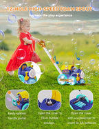 Máquina de burbujas, soplador de burbujas, cortacésped de burbujas para niños pequeños, tren de música de burbujas con luz, juguetes de verano al aire libre para patio trasero para 1-8 edades, regalos