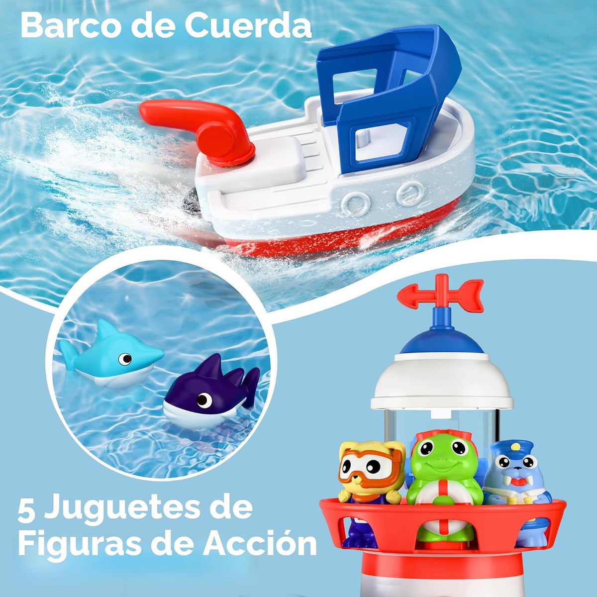 iPlay, iLearn - Juguete de baño para niños de 2 a 4 años, juego de juguetes para bañera y ducha