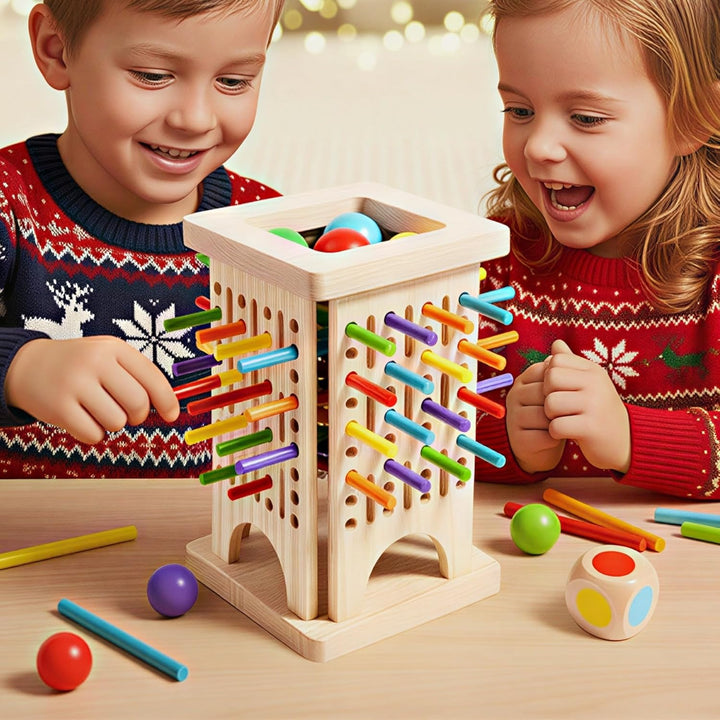 Juego de palos de madera 3 en 1 para niños juego de bola