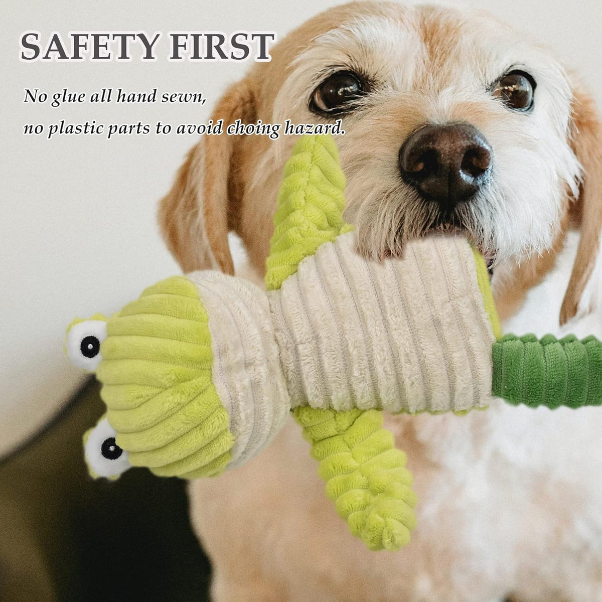 LECHONG Paquete de 5 Juguetes Resistentes para Perros Rellenos Chirriantes Surtido de Juguetes de Peluche de Animales para Perros Paquete de Valor Juguetes para Cachorros y Mascotas para Perros
