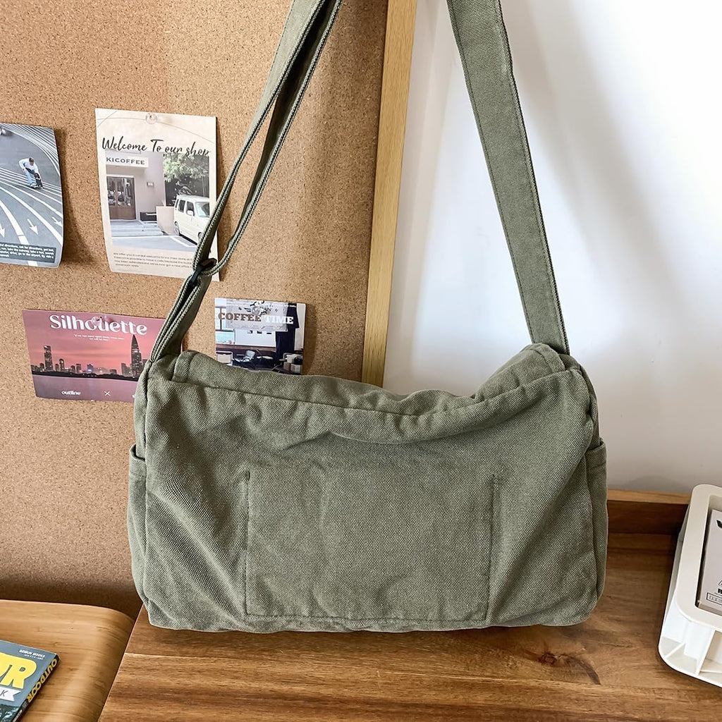 Bandolera Collsants para Hombre y Mujer, Bolso de Hombro de Lona, Bandolera Cruzada, Bolso de Mano Casual