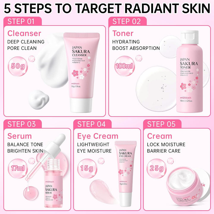 Sakura - Set de cuidado de la piel para adolescentes y mujeres, 17...