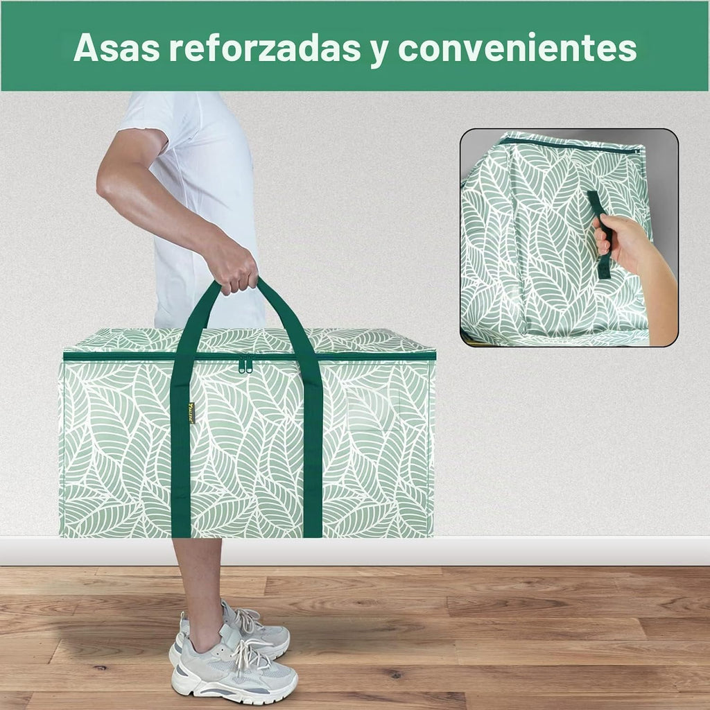 BALEINE Paquete de 6 bolsas de mudanza de gran tamaño con asas reforzadas, bolsa de almacenamiento resistente para ropa, suministros de mudanza (follaje antiguo, paquete de 6)