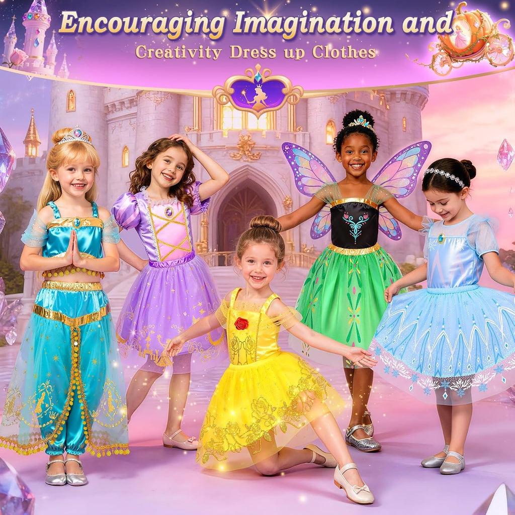 Disfraces de princesa para niñas, ropa de vestir de princesa para niñas de
