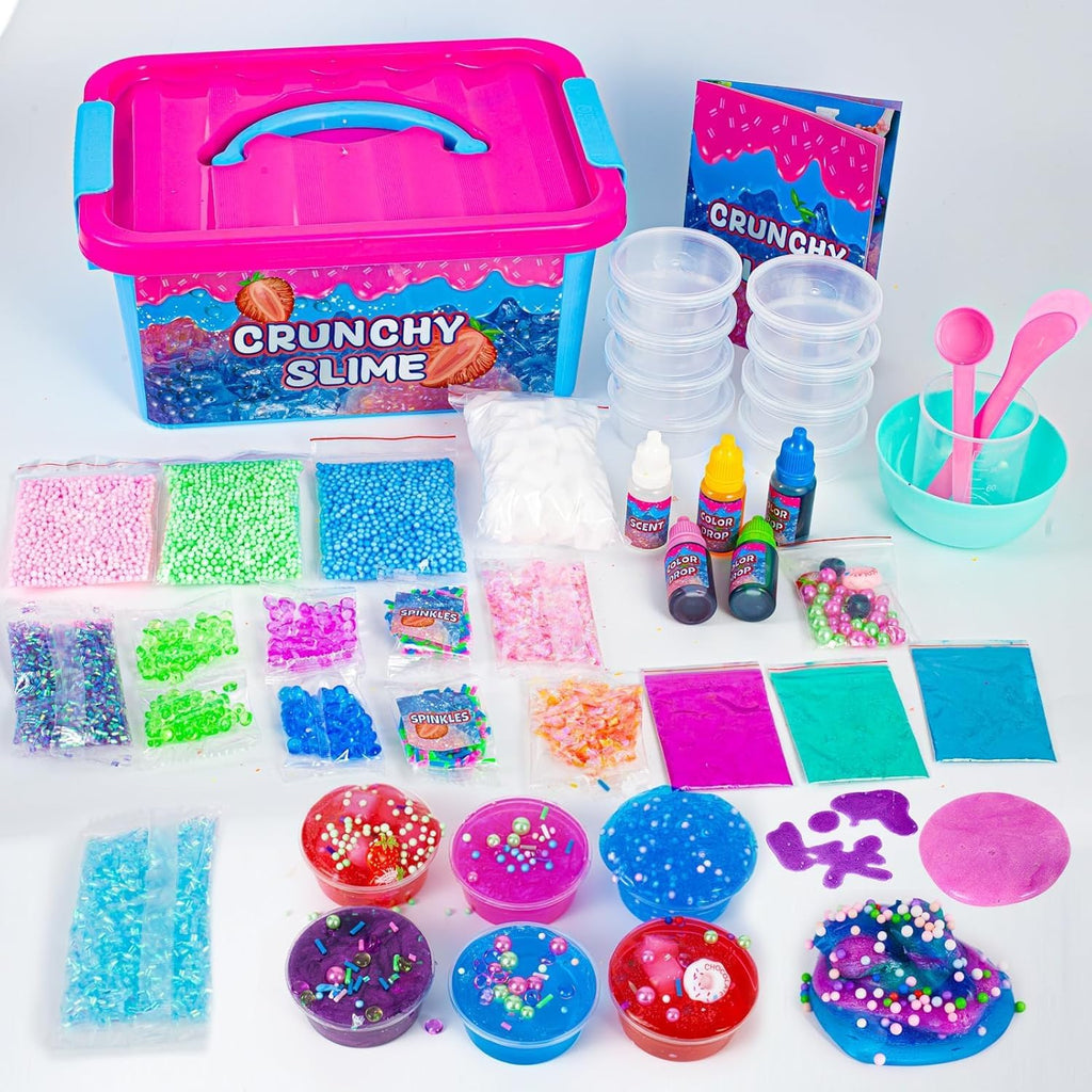 Kit de limo crujiente de unicornio para jardín de frutas, kit de limo brillante para pastel de pantalla de hielo, espuma, cubo de gelatina para recuerdos de fiesta, niños, niñas, cumpleaños, carnaval, tesoro, premios en el aula