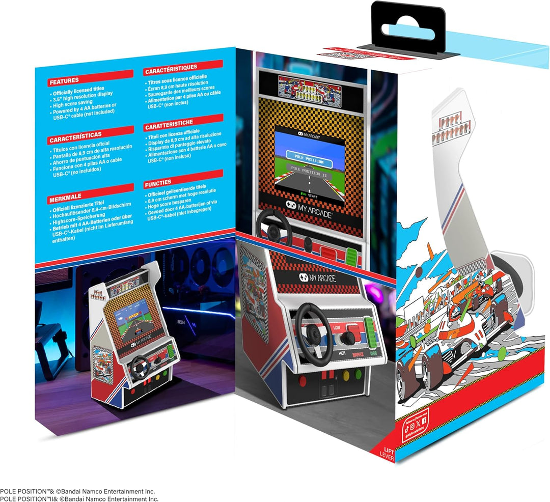 My Arcade Pole Position Racing Player: Consola Arcade retro con 2 j...