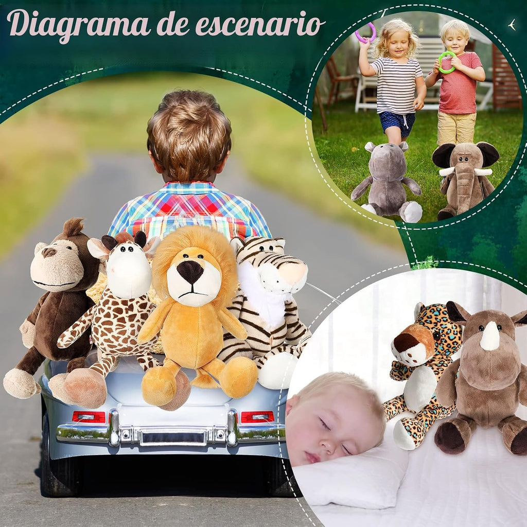 Foilswirl Animales de peluche Safari a granel de la selva, 40 piezas, 10