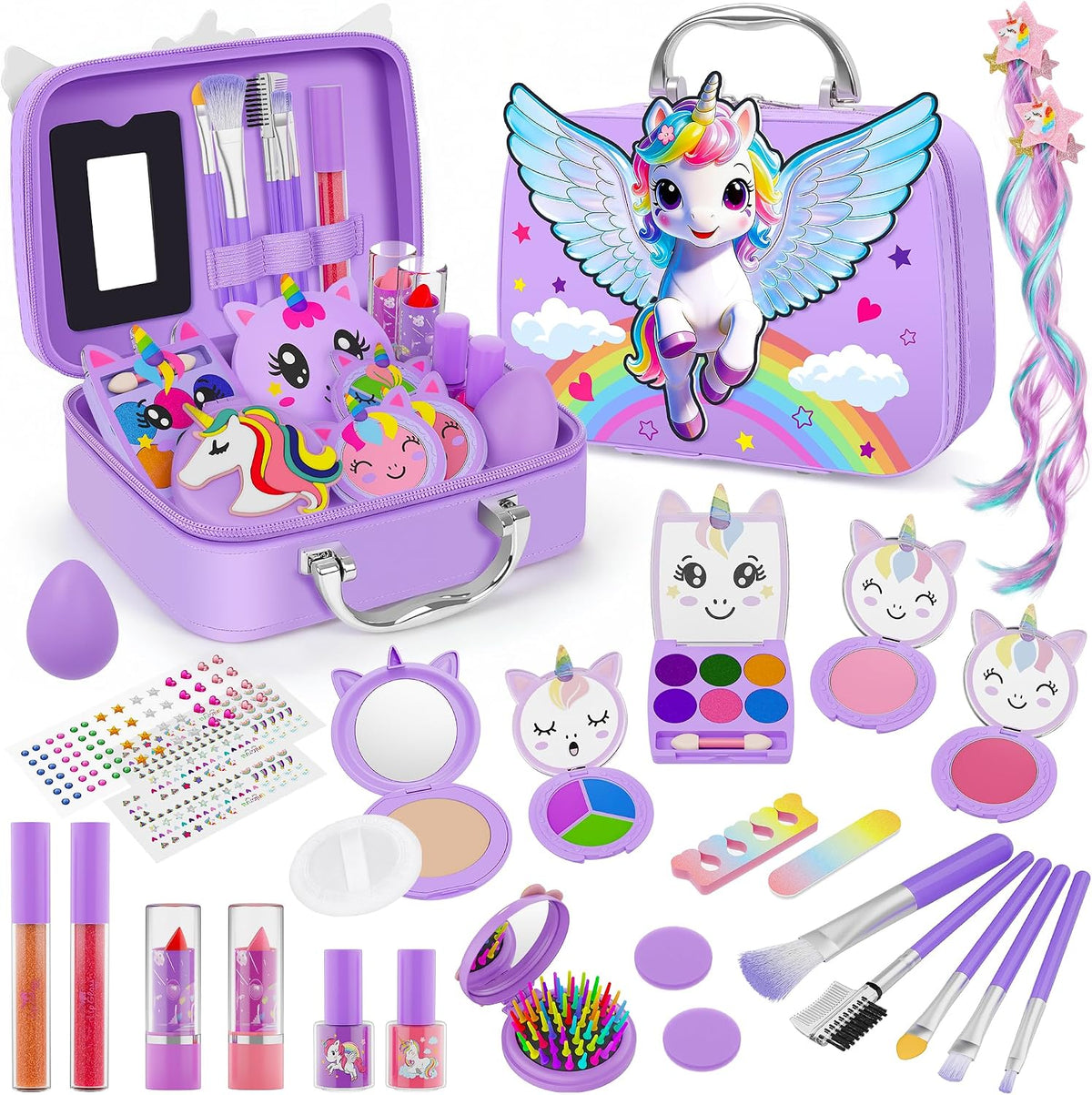Kit de maquillaje para niños, lavable, no tóxico, juego de simulación para