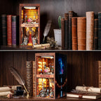 Kit de rincón de libros, kit de casa de muñecas en miniatura para