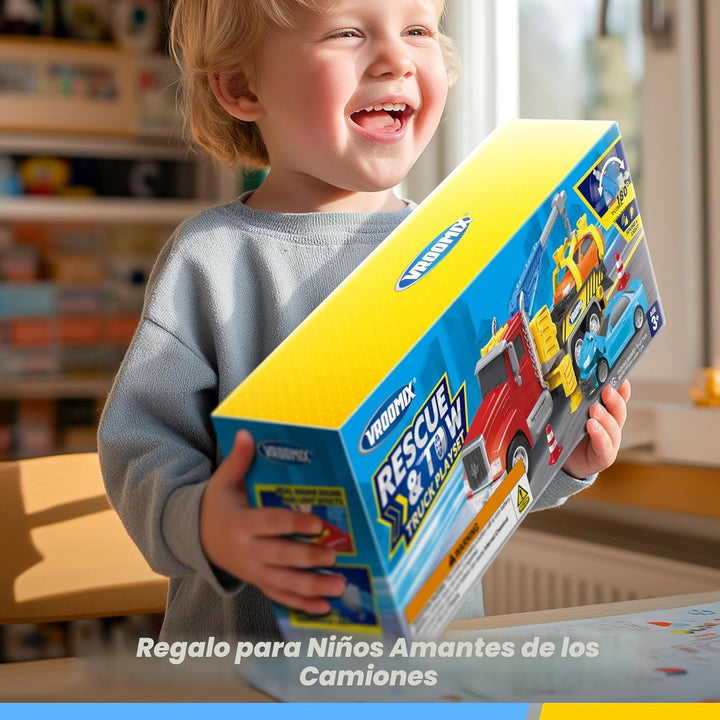 JOVA Vroomix - Camión de remolque para niños de 3, 4, 5, 6, 7 años,...