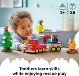 LEGO DUPLO - Camión de bomberos con manguera y juguete de