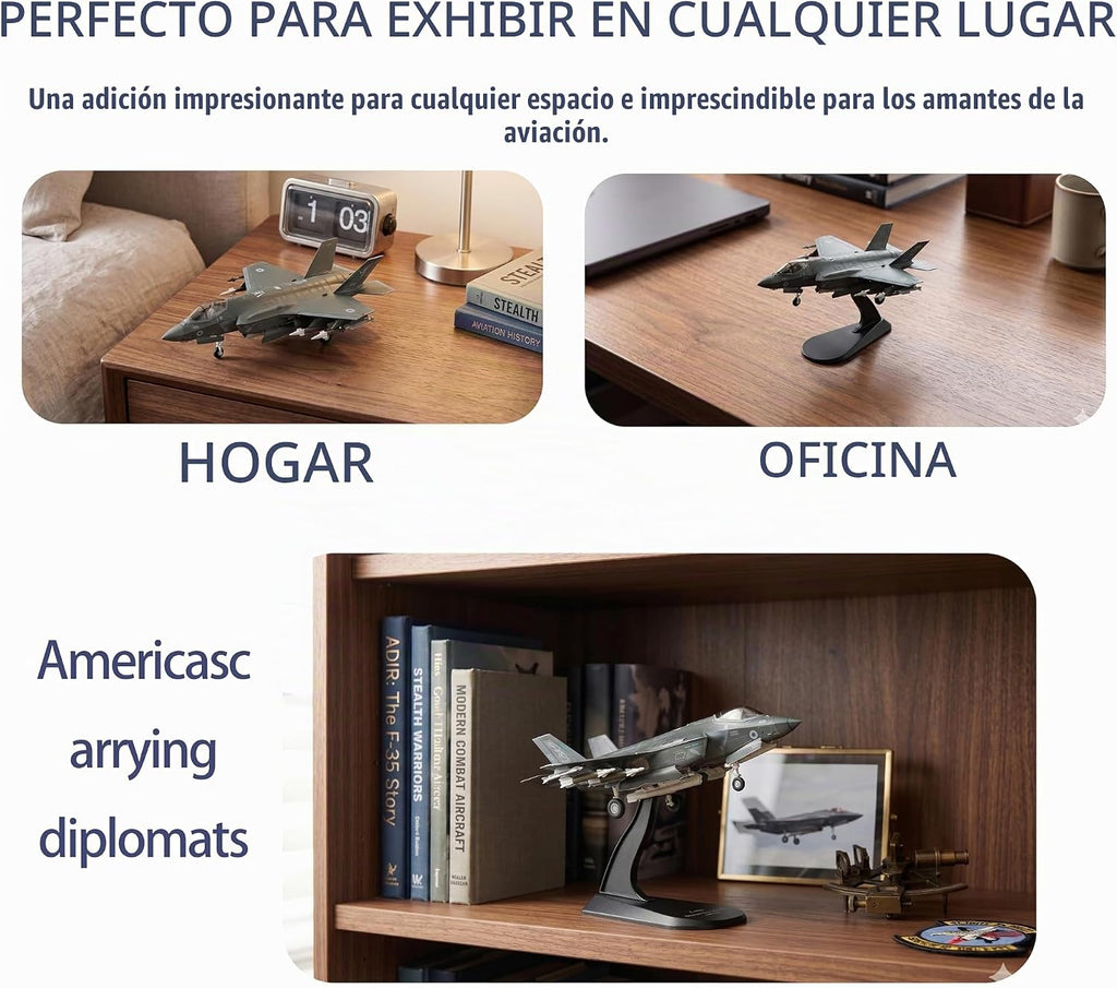 F-35I Lightning II Modelo 1/72 – Stealth Fighter Jet Metal Pre-construido Modelo de exhibición con soporte – Regalo coleccionable para fanáticos de la aviación militar