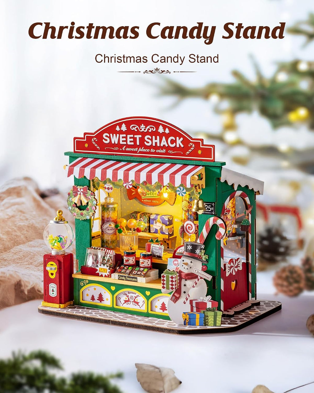 Rolife - Kit de casa en miniatura de bricolaje para tienda de dulces navideños
