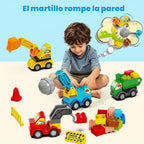Juego de 100 bloques de construcción con 4 camiones, regalo para