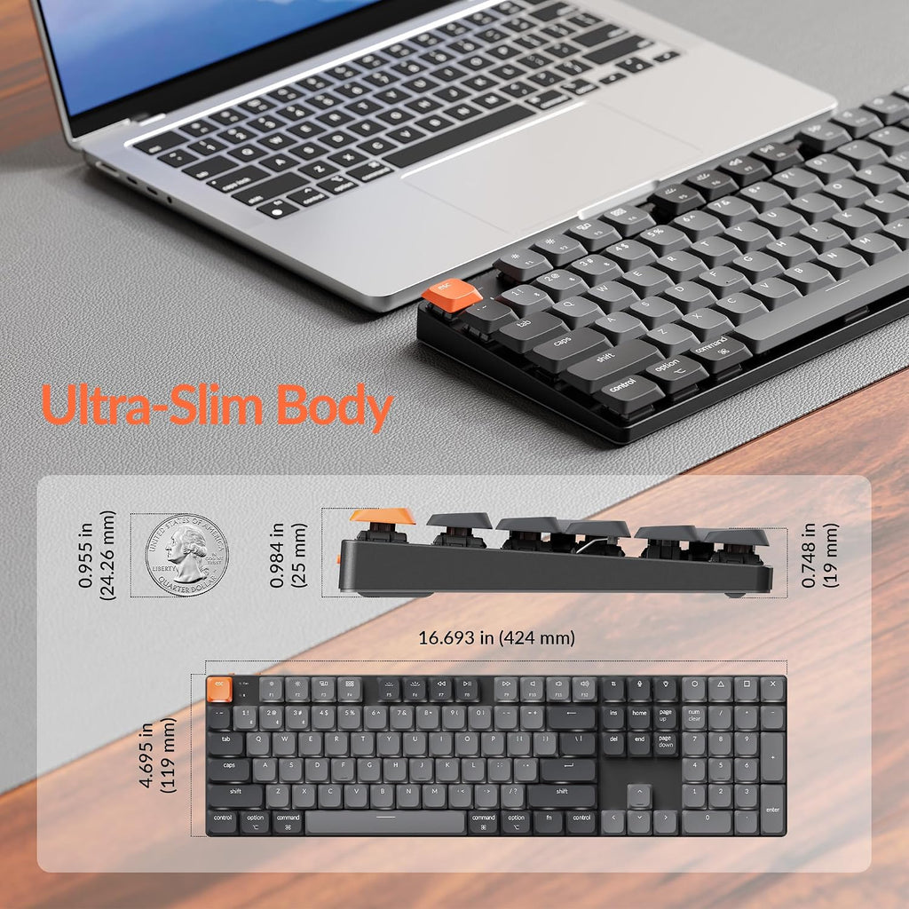 Keychron K5 Versión 2 Teclado Mecánico Inalámbrico Bluetooth de Perfil Bajo