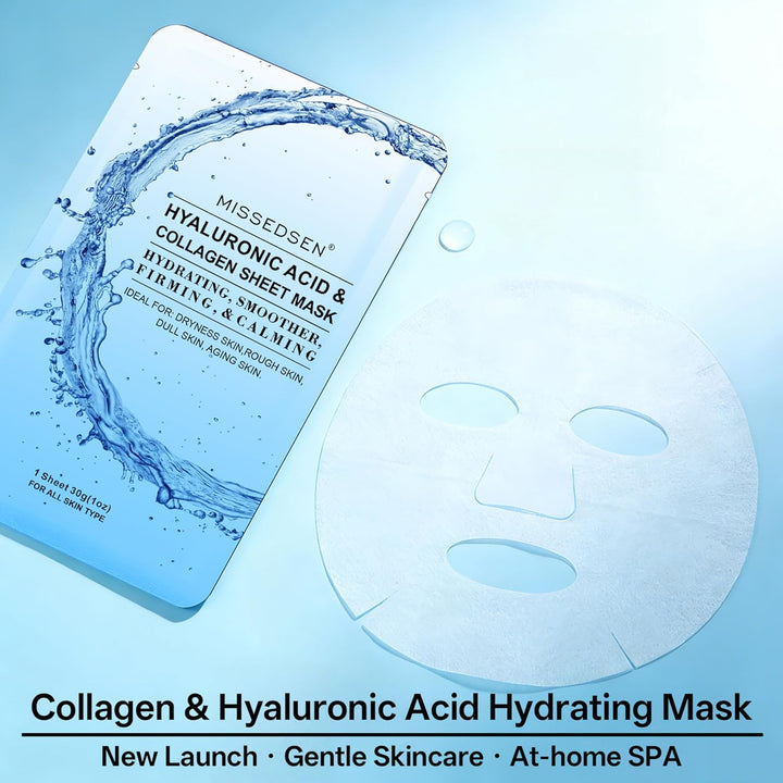 MISSEDSEN Mascarilla facial de colágeno con ácido hialurónico, acei...