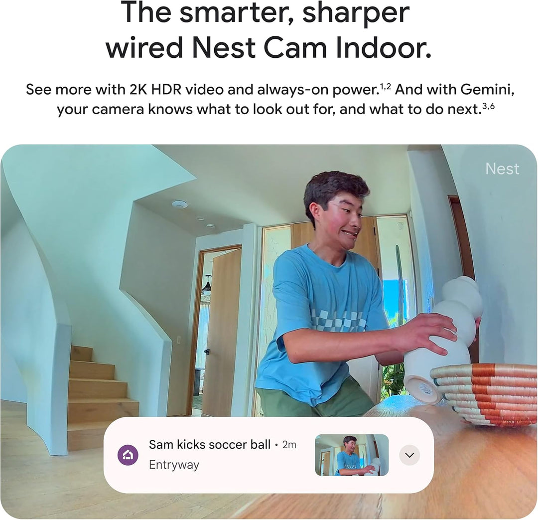 Google Nest Cam Indoor (cableada, 3ª generación) - Cámara de seguri...