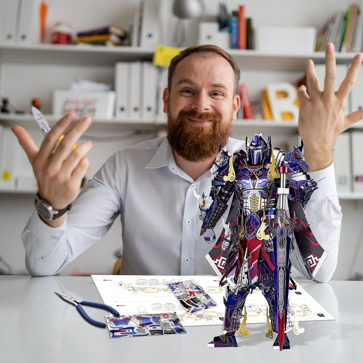 Piececool - Rompecabezas 3D de metal con herramientas de bricolaje - Los kits de construcción de figuras de mecha del Titán para adultos, kits de manualidades de metal para armar uno mismo