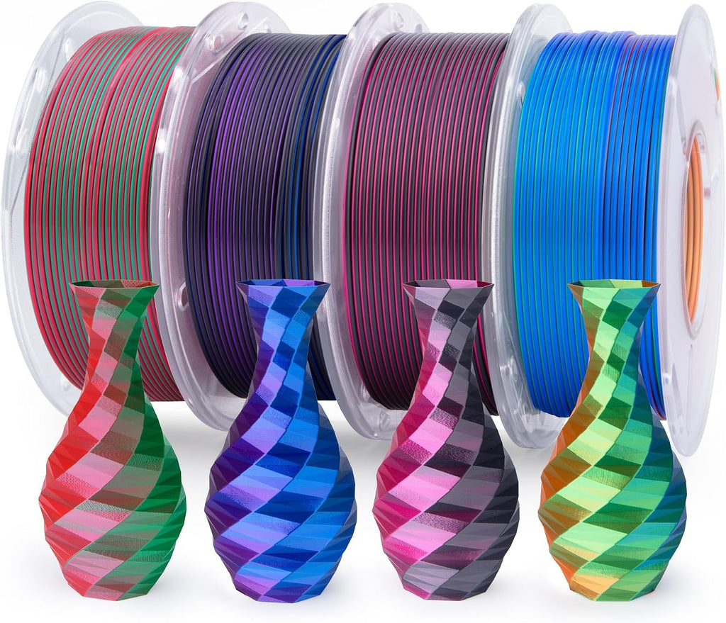ELEGOO Paquete de Filamento Seda PLA 1.75mm, Filamentos para Impres...