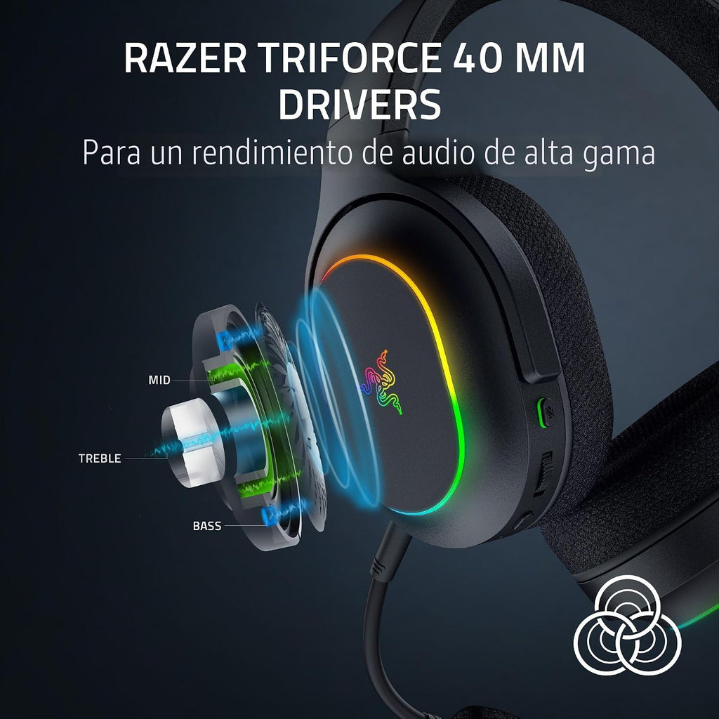 Razer Barracuda X Chroma Audífonos Gamer Inalámbricos, 2.4 GHz, negro