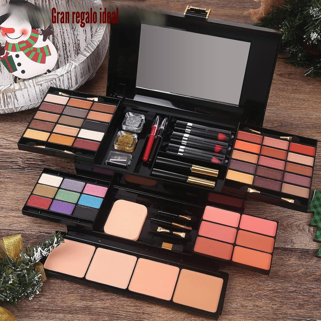 Kit de maquillaje profesional para mujer, kit completo con espejo,...