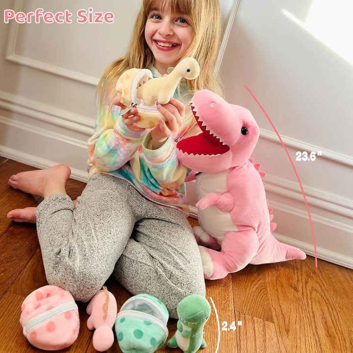 MorisMos - Animal de peluche de dinosaurio con bebés, mamá dino T-r...