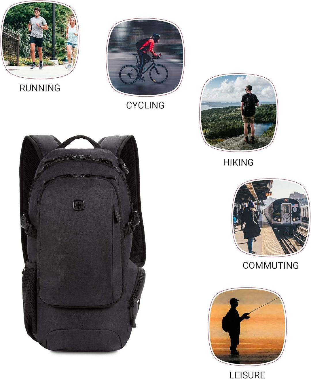 SwissGear 3598 Mochila Mochila de Día Estrecha, Gris oscuro