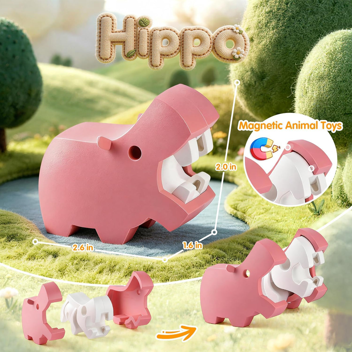 Juguetes magnéticos de construcción de animales para niños a partir de 3